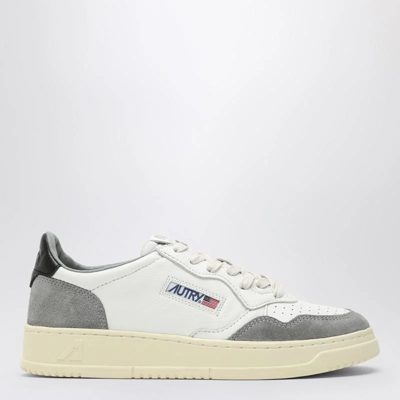 Autry Medalist Sneakers In Grey/White And Suede