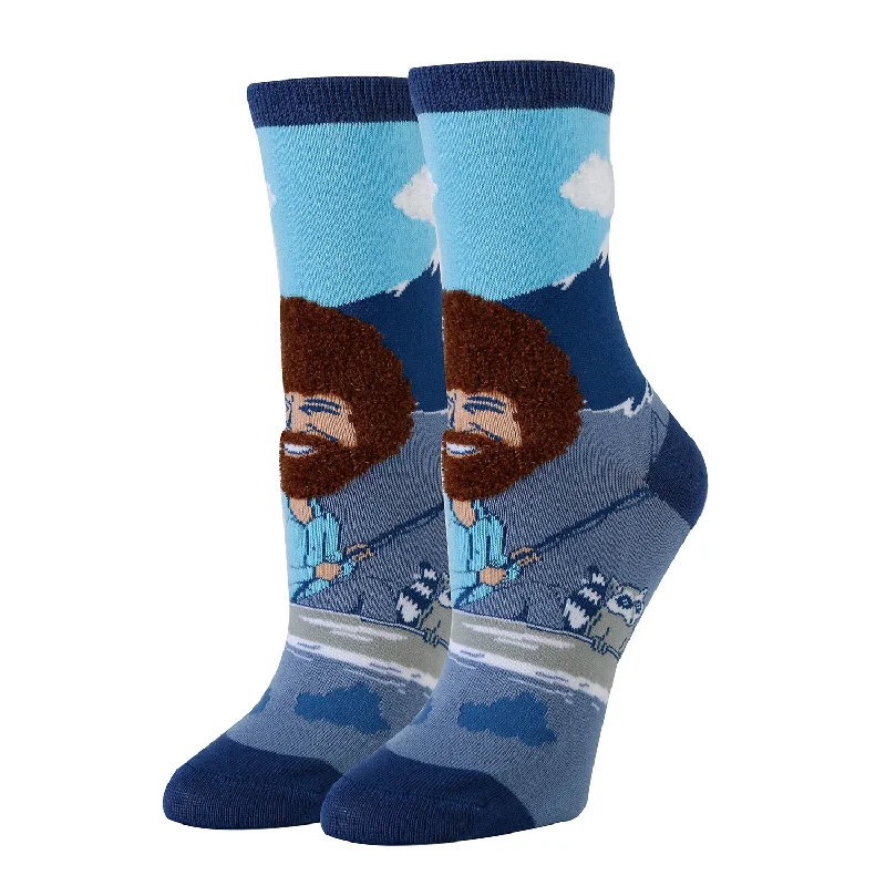 Let's Sail Bob Ross Socks