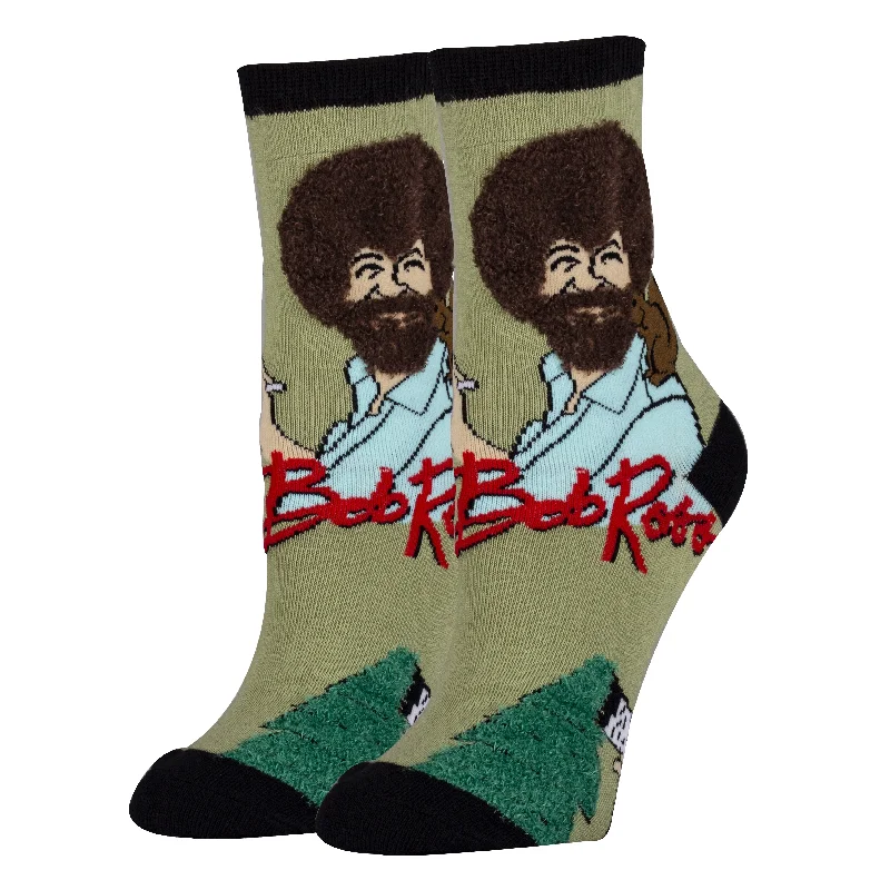 Painting Bob Ross Socks