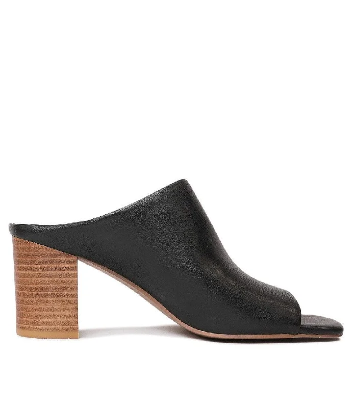 Ceddie Black / Natural Leather Heels