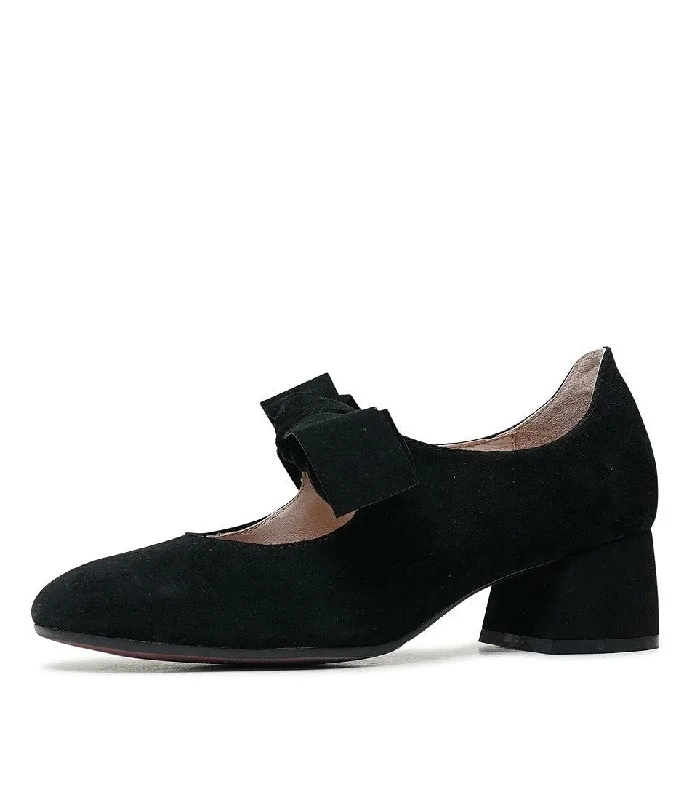 Chiara Black Suede Heels