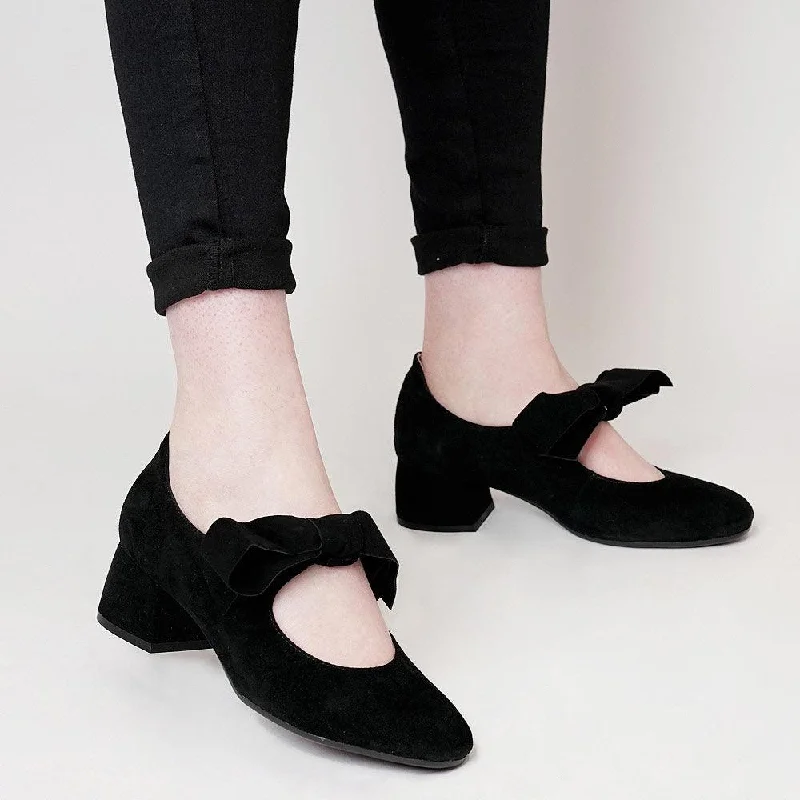 Chiara Black Suede Heels