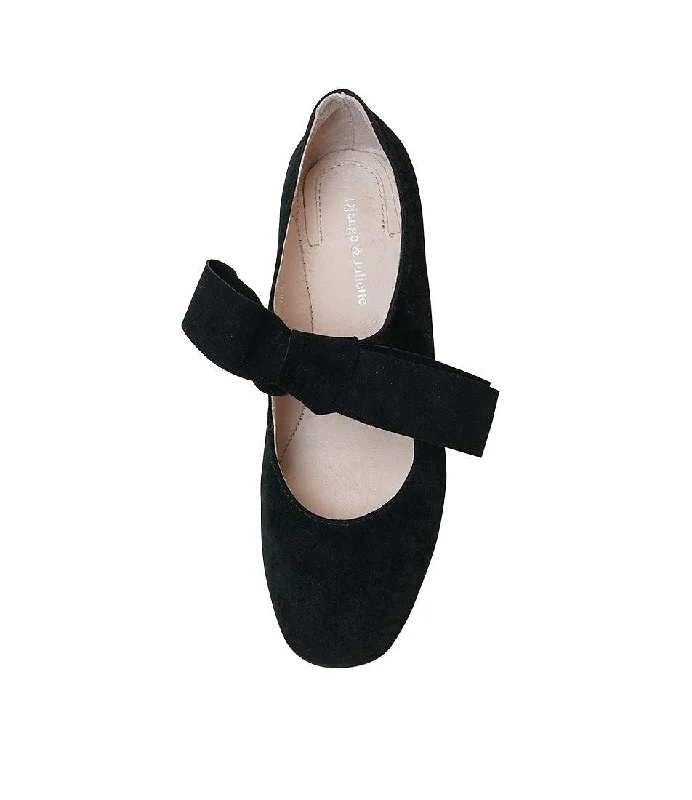 Chiara Black Suede Heels