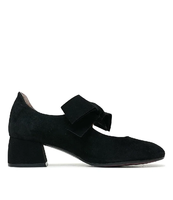 Chiara Black Suede Heels