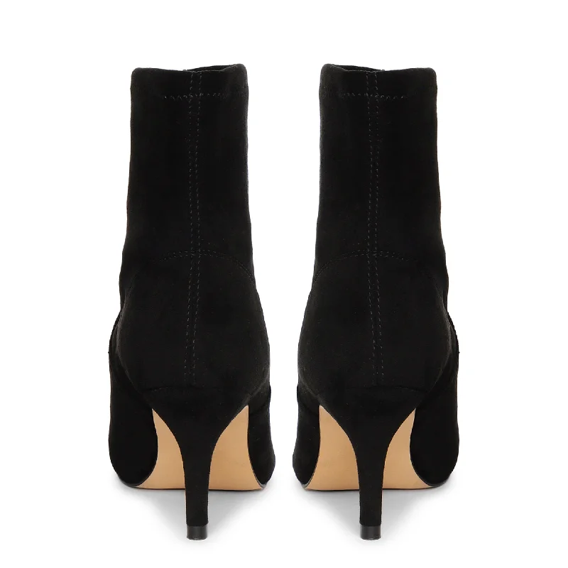 Saint Jemima Black Stretch Suede Kitten Heel Ankle Boots