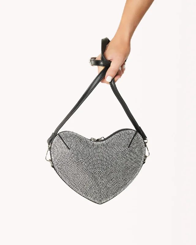 LELLO CROSS BODY BAG - BLACK-SILVER DIAMANTE