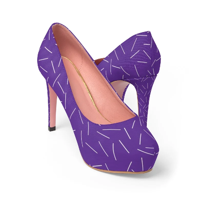 Purple Sprinkled Women's Platform Heels