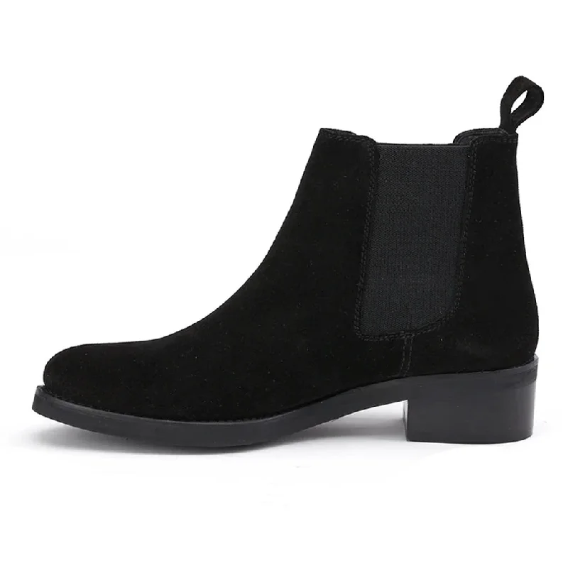 Saint Isa Black Suede Leather Ankle Boots