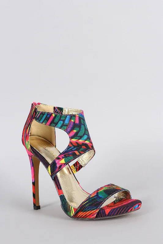 Liliana Watercolor Cutout Stiletto Heel