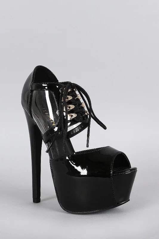 Liliana Patent Lucite Platform Heel