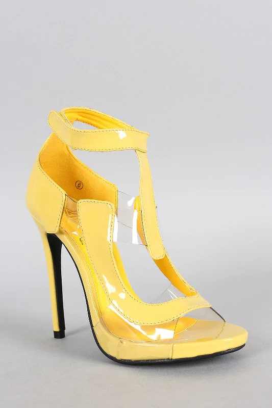 Patent Lucite Cutout Open Toe Heel