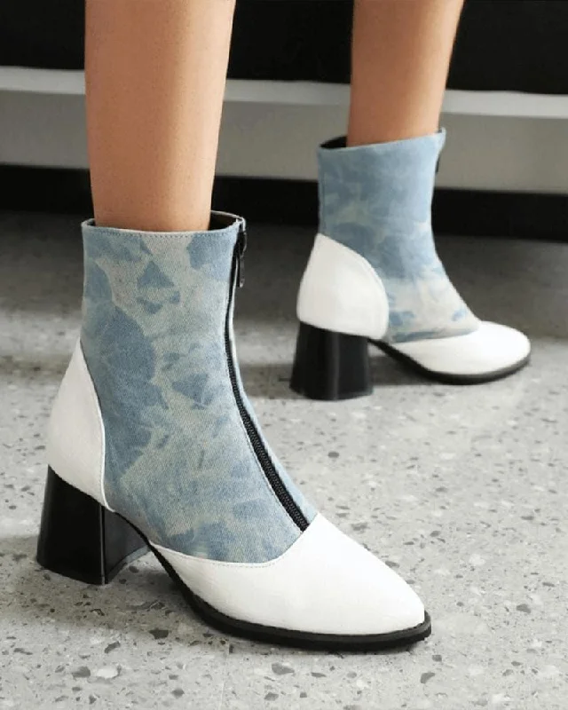 Women's Fashion Split Joint Zipper Boots