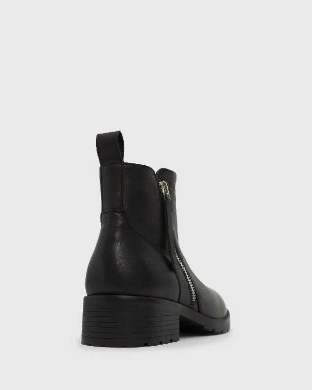 YUMI Zip Accent Ankle Boots