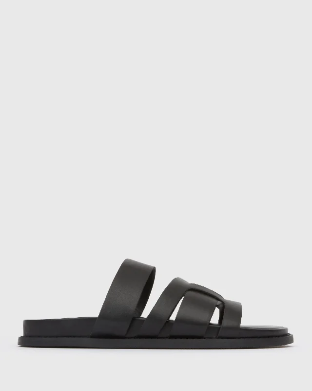 ASTRO Round Toe Leather Slides