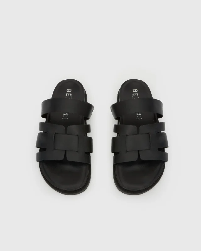 ASTRO Round Toe Leather Slides