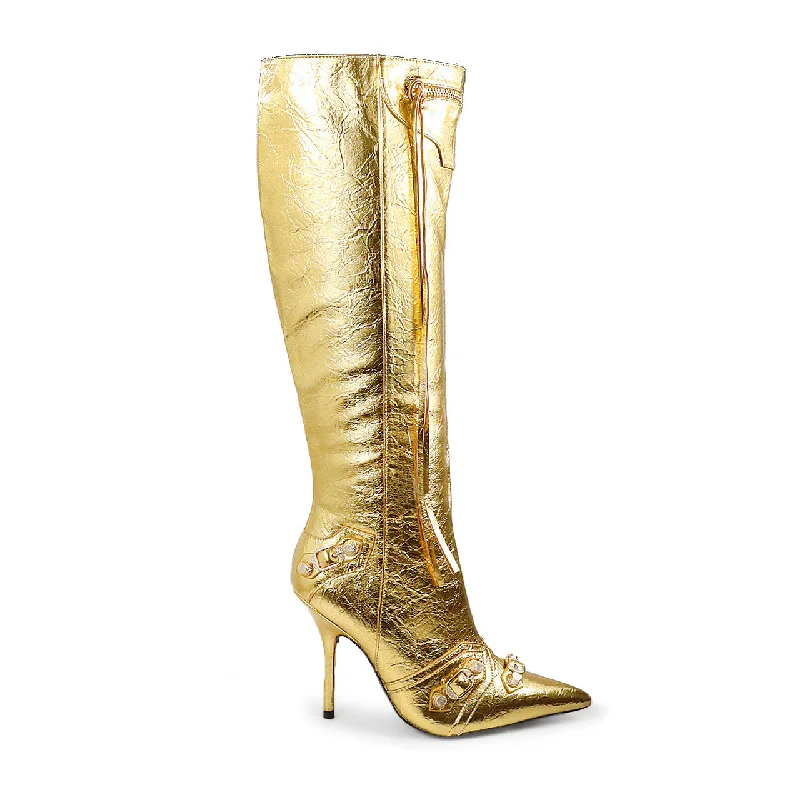 BEXIE-3/2024 Gold Faux Leather