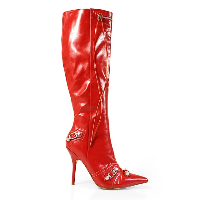 BEXIE-3/2024 Red Faux Leather