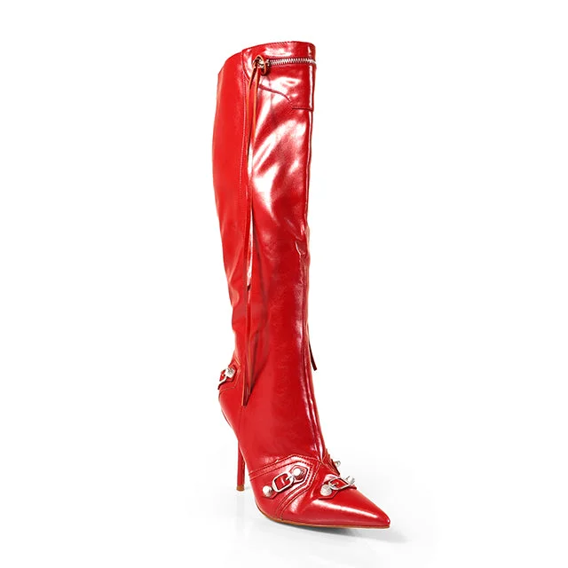 BEXIE-3/2024 Red Faux Leather