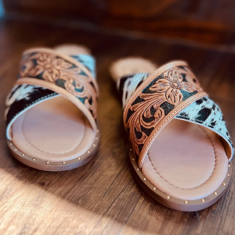 Chappy Western Hand Tooled Sandals