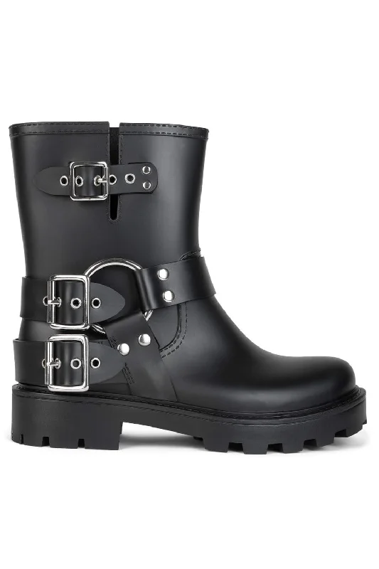 Jeffrey Campbell Controller Boots in Black Matte Silver