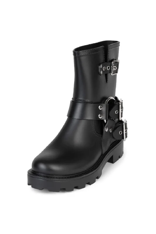 Jeffrey Campbell Controller Boots in Black Matte Silver