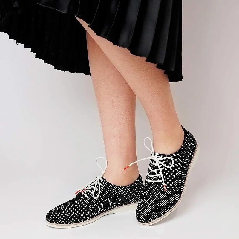 Derby Black Dream Leather Lace Up Flats