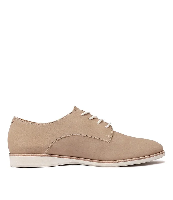 Derby Super Soft Walnut Leather Lace Up Flats