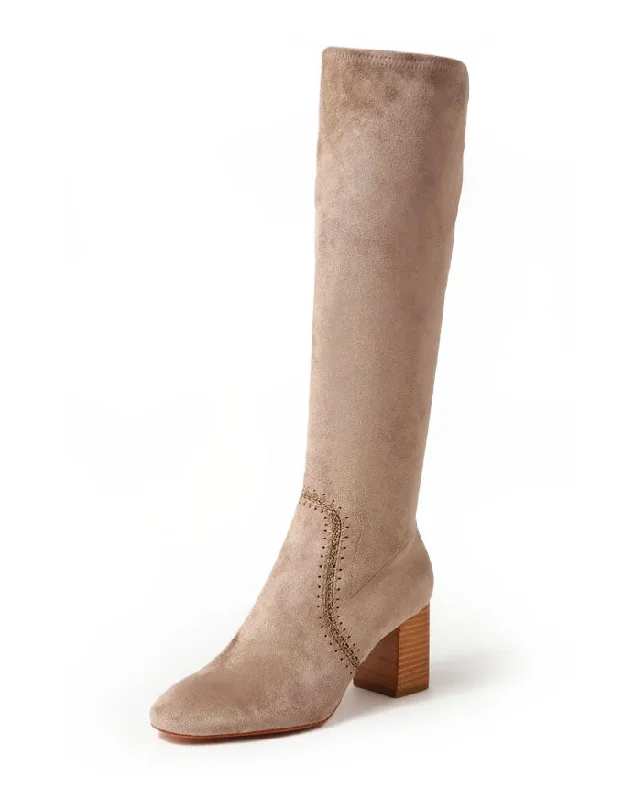 Sari Microsuede Boots Taupe