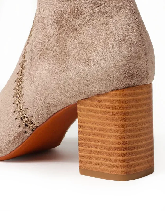 Sari Microsuede Boots Taupe