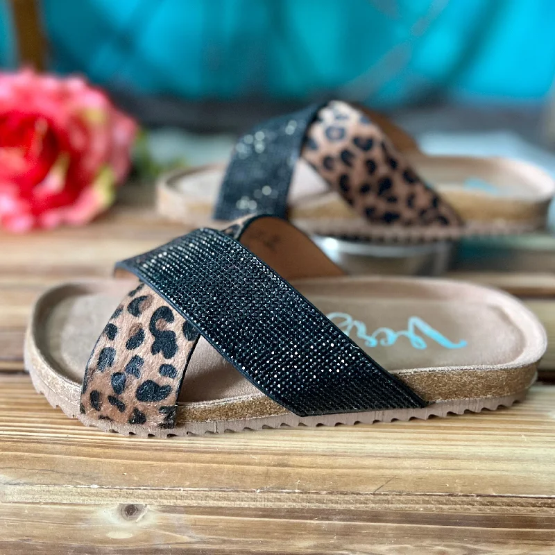 Sparklin' Leopard Slide Sandals*