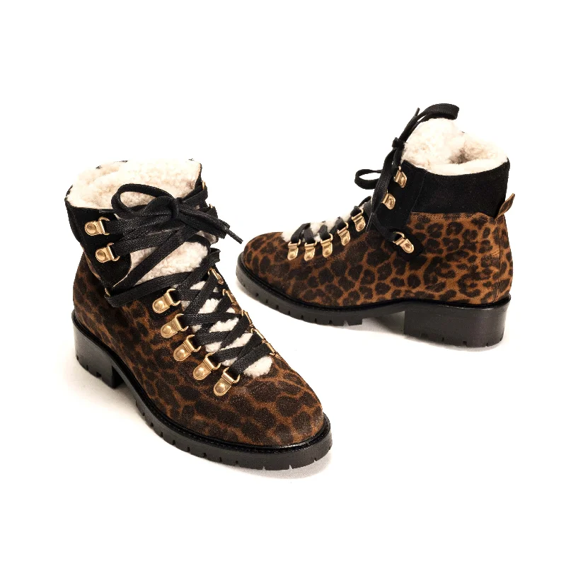 Teddi Calf Suede Print Leopard