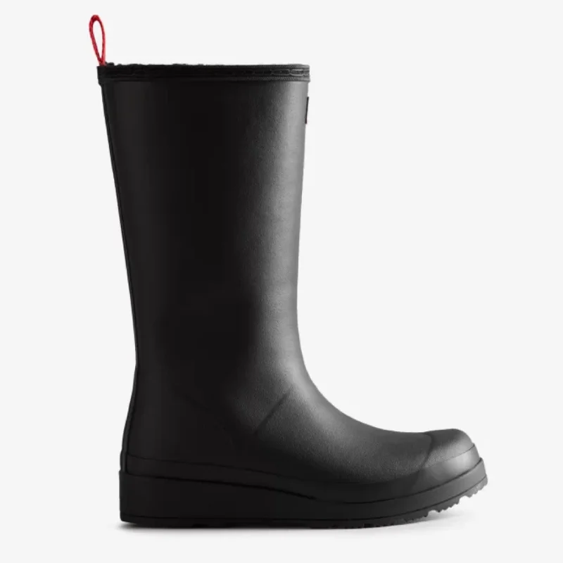 Women's Play Vegan Shearling Insulated Tall Rain Boot (Black)