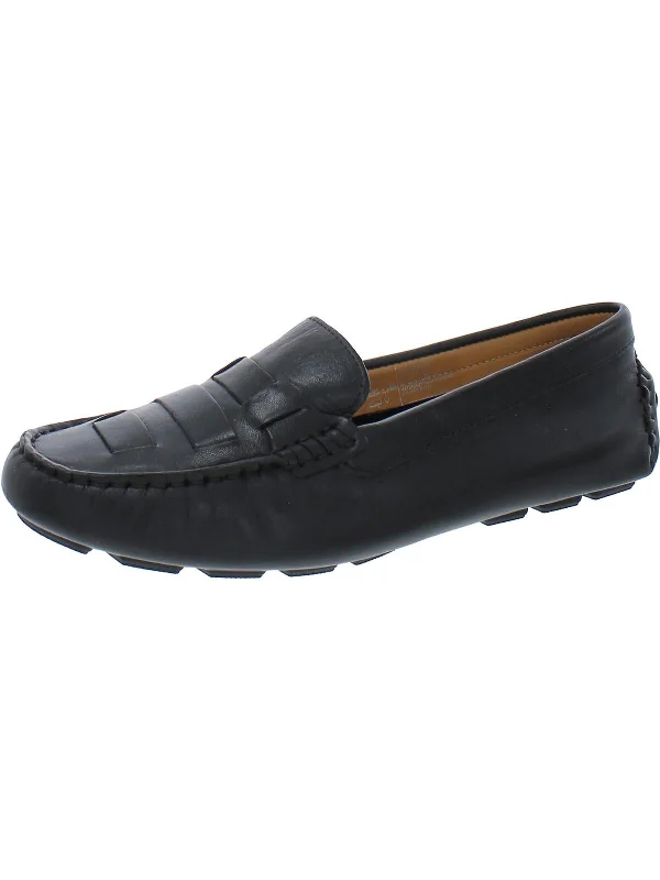 Bayview Woven Womens Leather Slip On Loafers