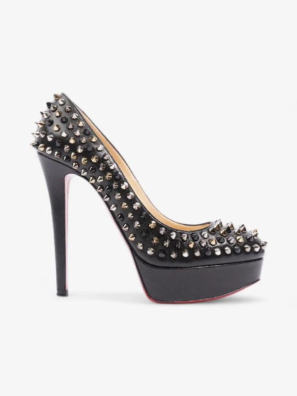 Christian Louboutin Bianca Spikes 140mm Black / Gold / Silver Nappa Leather EU 38.5 UK 5.5