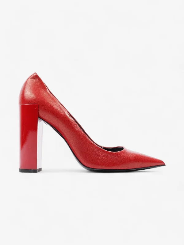 Pierre Hardy Block Heel 90mm Red Leather EU 40 UK 7