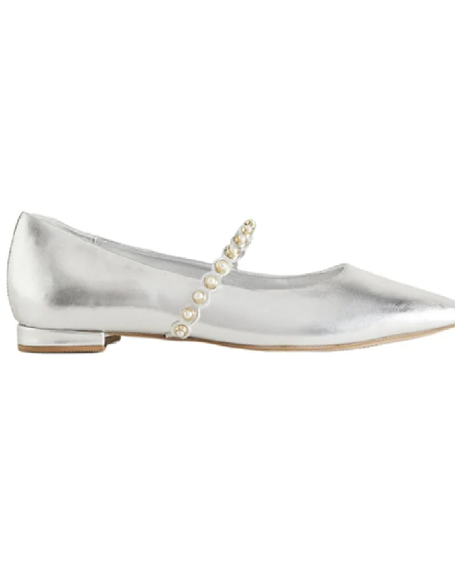 Boden Pearl Strap Haircalf Ballerina Flat