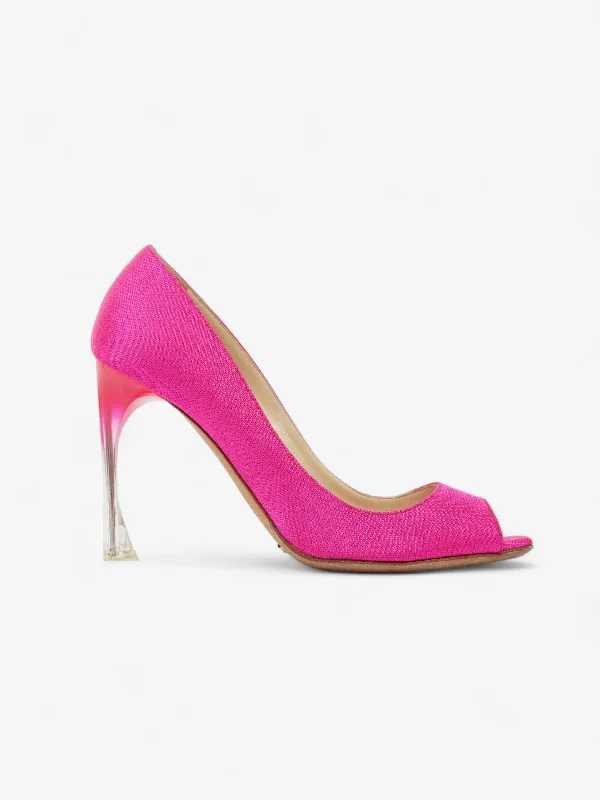 Christian Dior Heels 100 Pink Canvas EU 40 UK 7