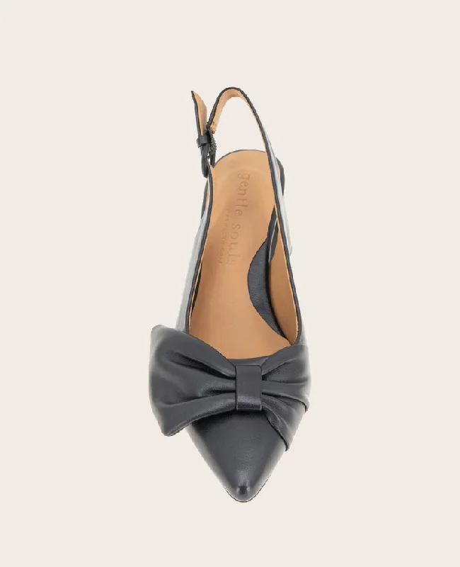 GENTLE SOULS - Diana Leather Bow Slingback Heel