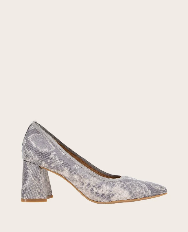 GENTLE SOULS - Dionne Snakeskin Leather Block Heel