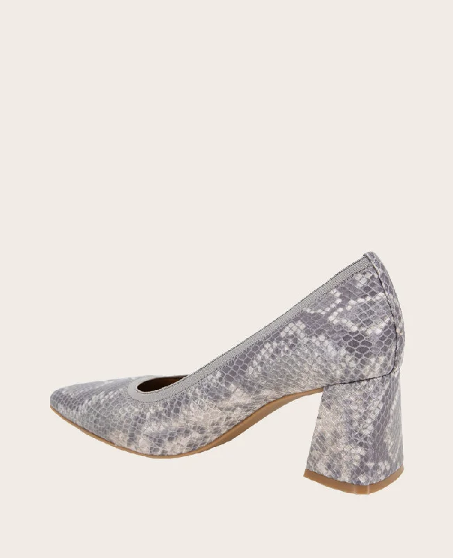 GENTLE SOULS - Dionne Snakeskin Leather Block Heel