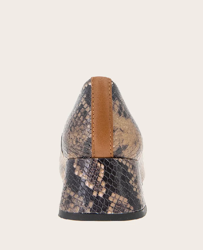 GENTLE SOULS - Lancine Snakeskin Leather Bow Heel