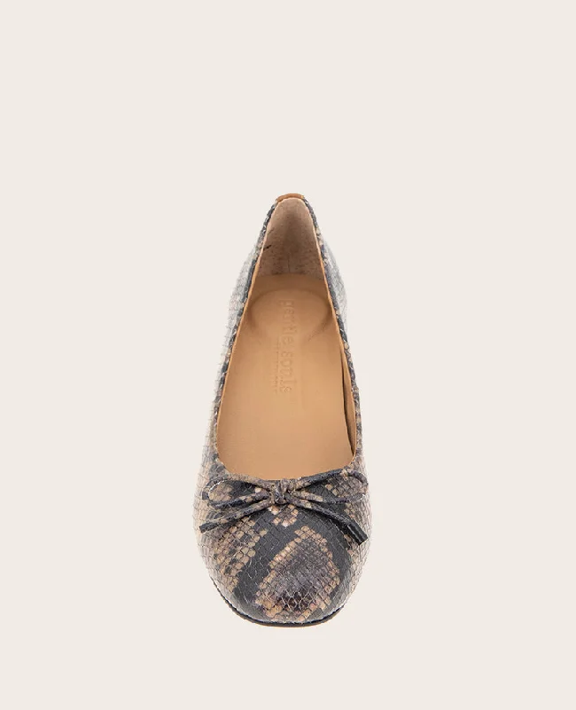 GENTLE SOULS - Lancine Snakeskin Leather Bow Heel