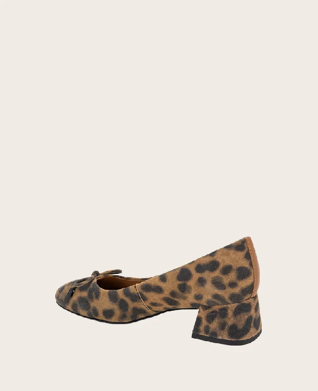 GENTLE SOULS - Lancine Suede Leopard Bow Heel