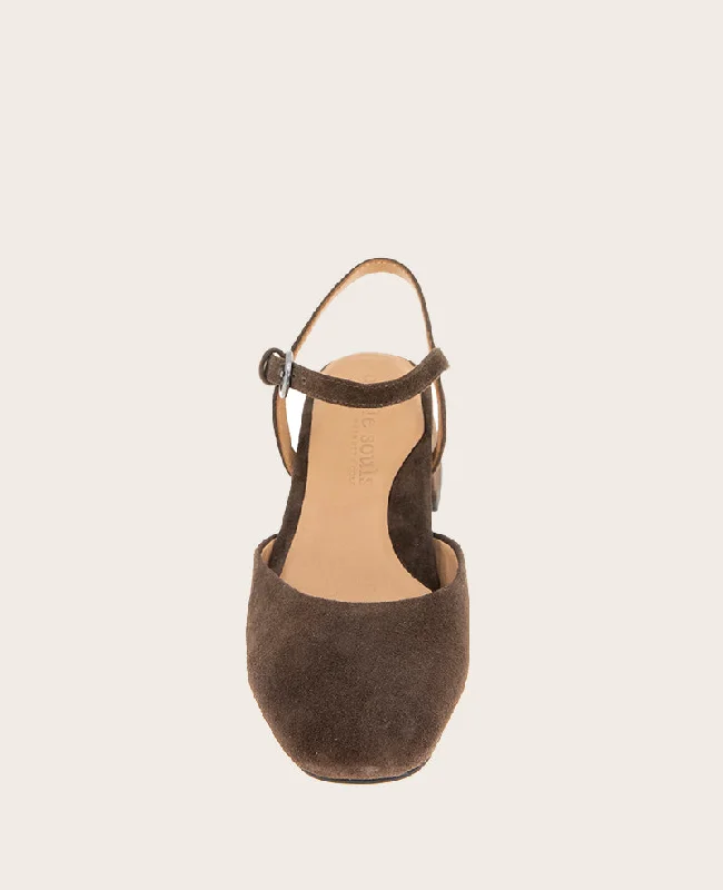 GENTLE SOULS - Lucinda Suede Closed Toe Strap Sandal