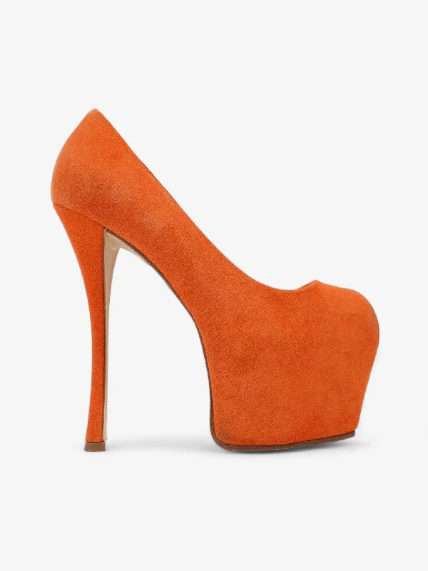 Giuseppe Zanotti Peep Toe Heel 140 Orange Suede EU 36 UK 3