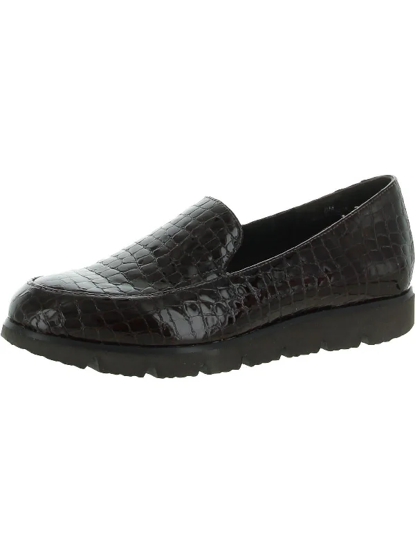 Jimmy Womens Faux Leather Slip On Loafers