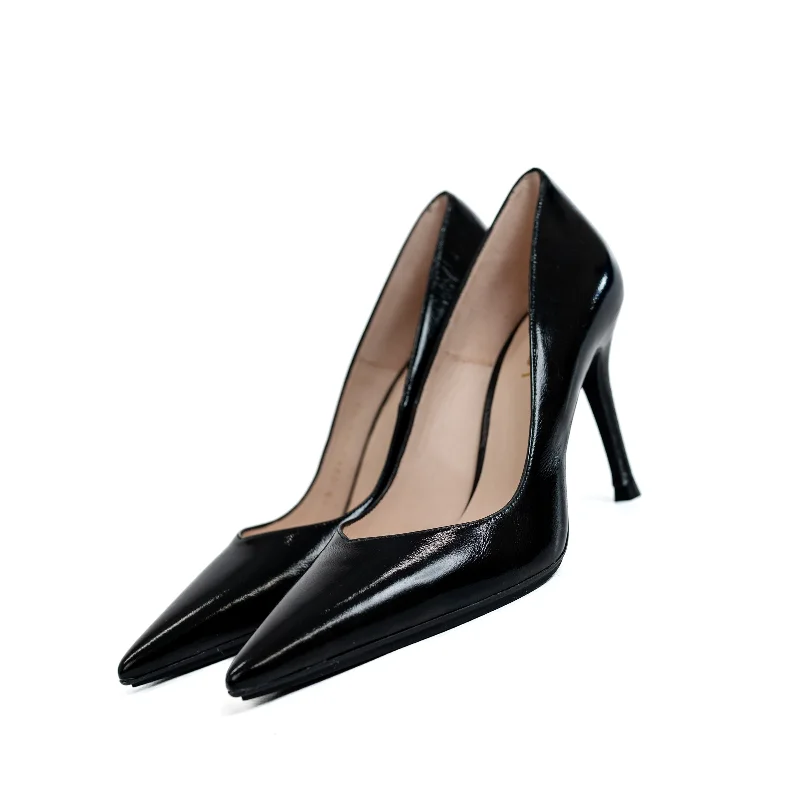 LODI Black Leather Court Shoe