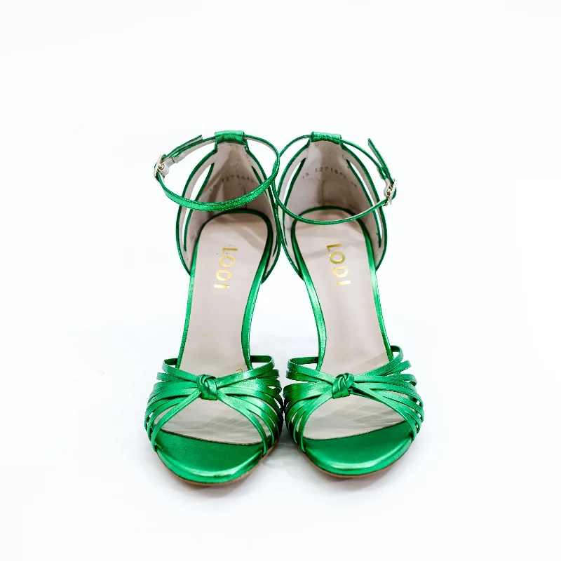 LODI Yisis High Heel Sandals in Green Metallic