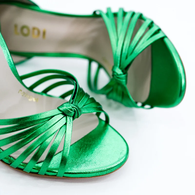 LODI Yisis High Heel Sandals in Green Metallic