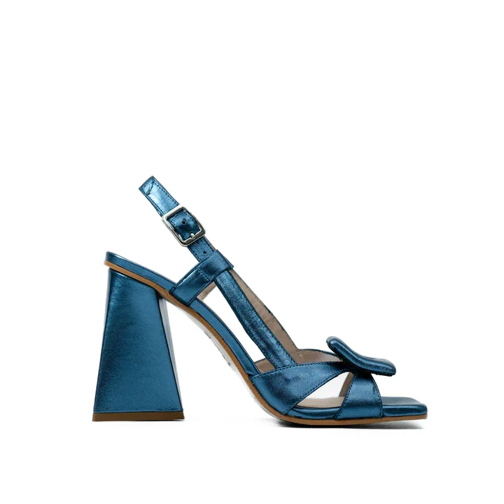 LODI Yulini Denim Blue Block Heel Sandals